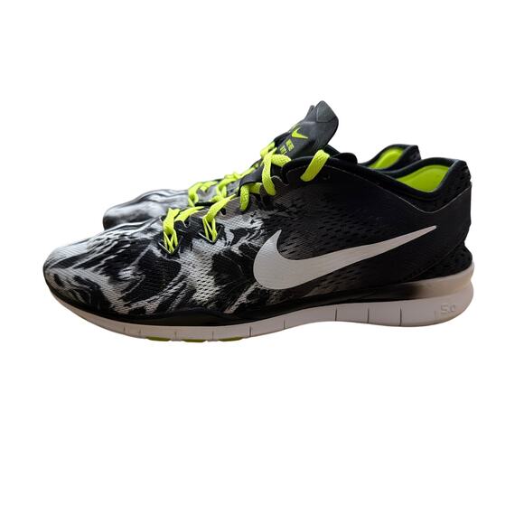Women's Nike FREE TR FIT 5 Black & Yellow Marble Running Shoes Size 9.5 9 1/2 - Picture 3 of 10